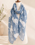 JC0711118 L. Blue-White Cat Scarf