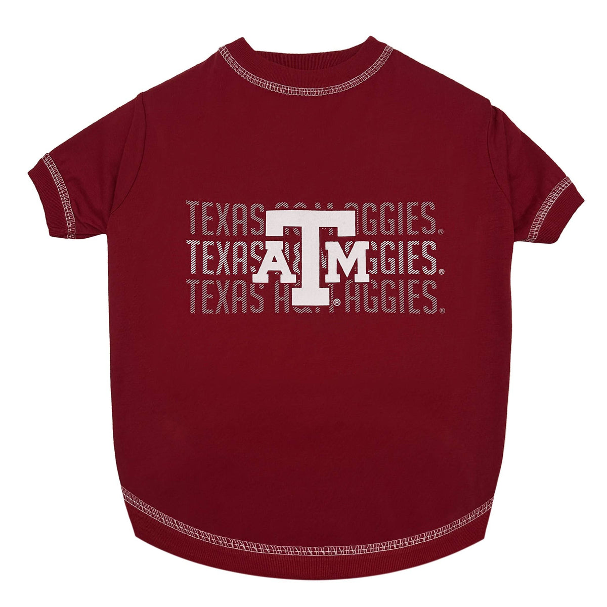 TEXAS A&M STRIPE TEXT TEE