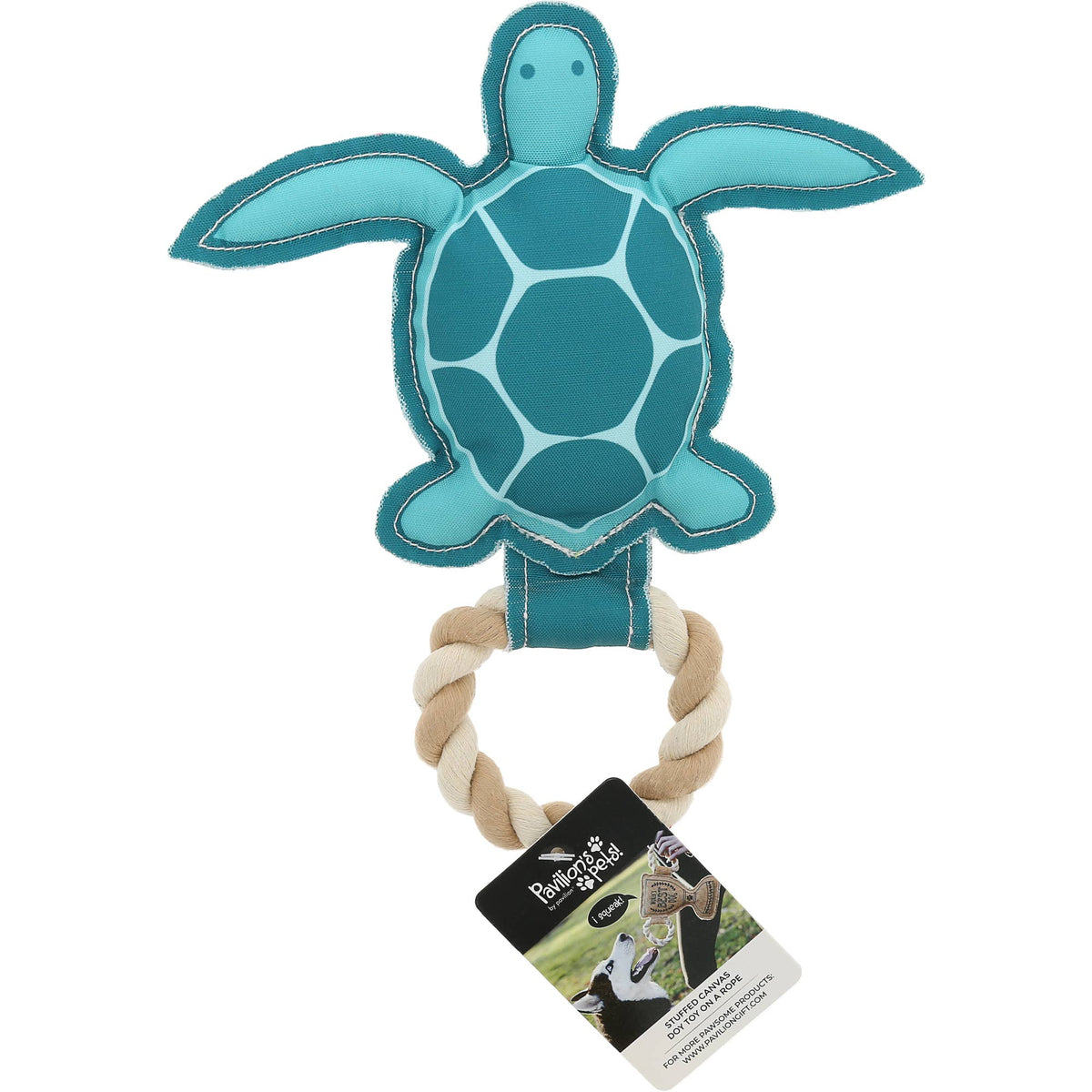 Turtle-y Awesome - 9" Canvas Dog Toy on Rope