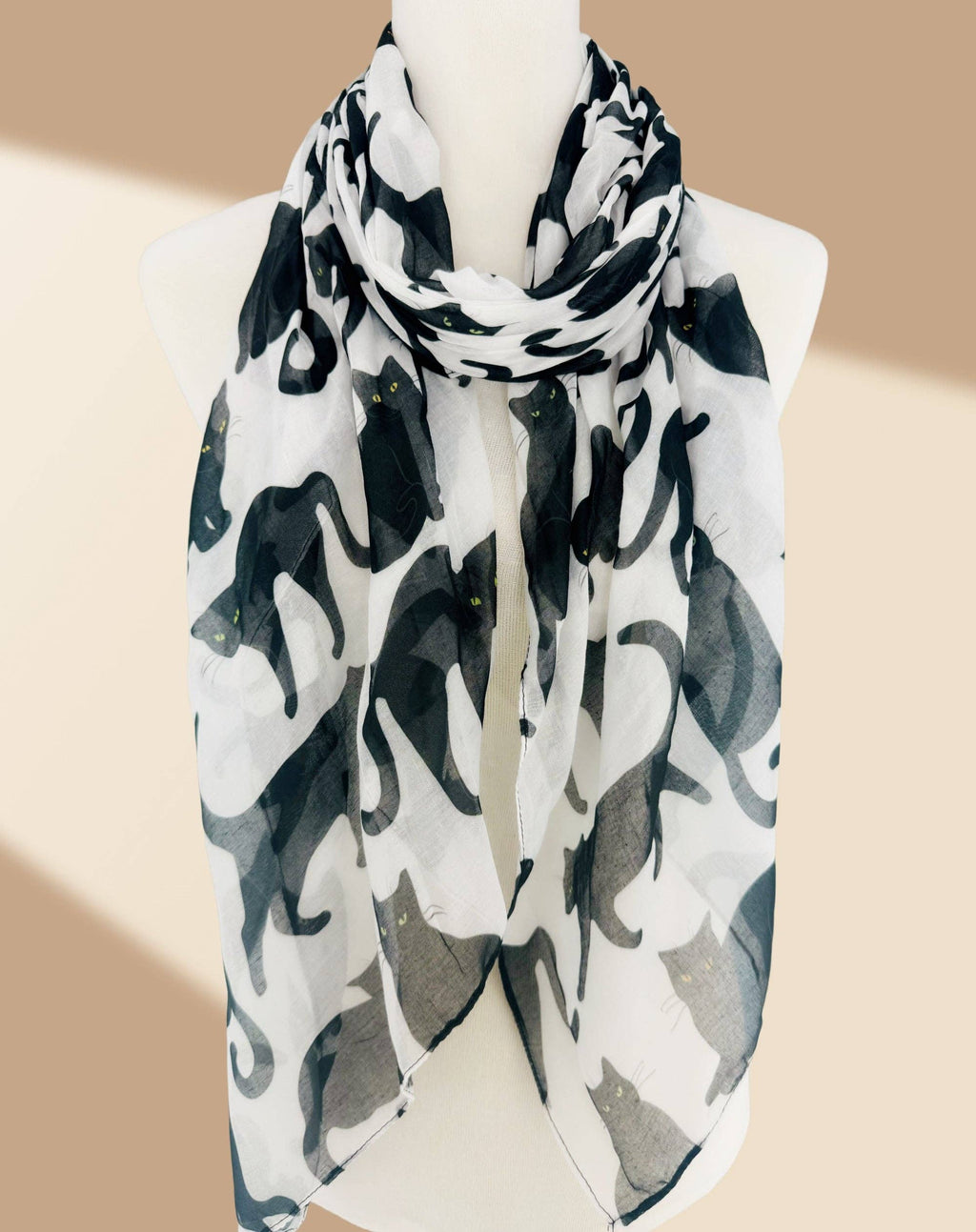 JC0711117 White-Black Cat Scarf