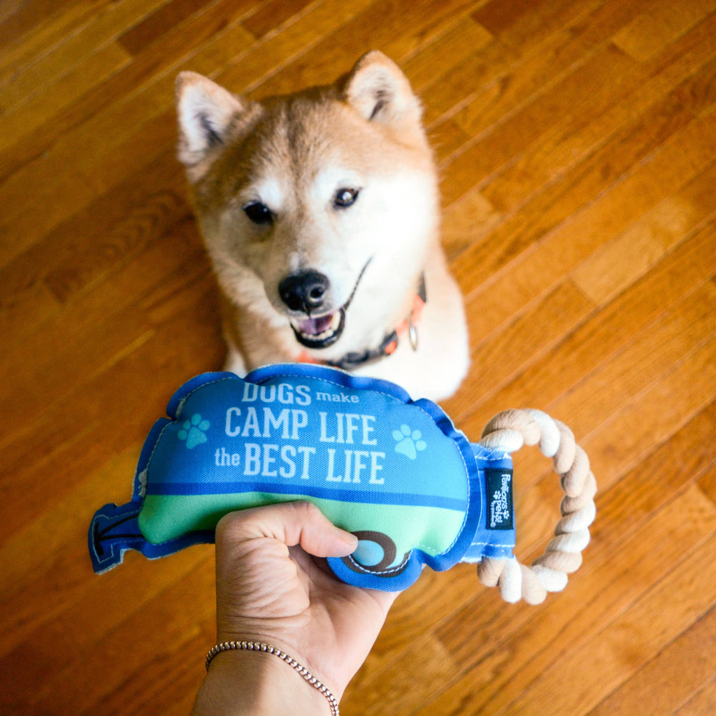 Camp Life - 10.5" Canvas Dog Toy on Rope
