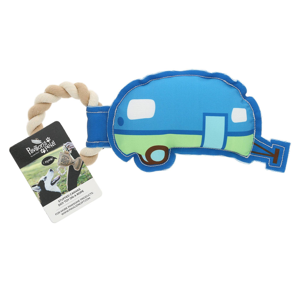 Camp Life - 10.5" Canvas Dog Toy on Rope