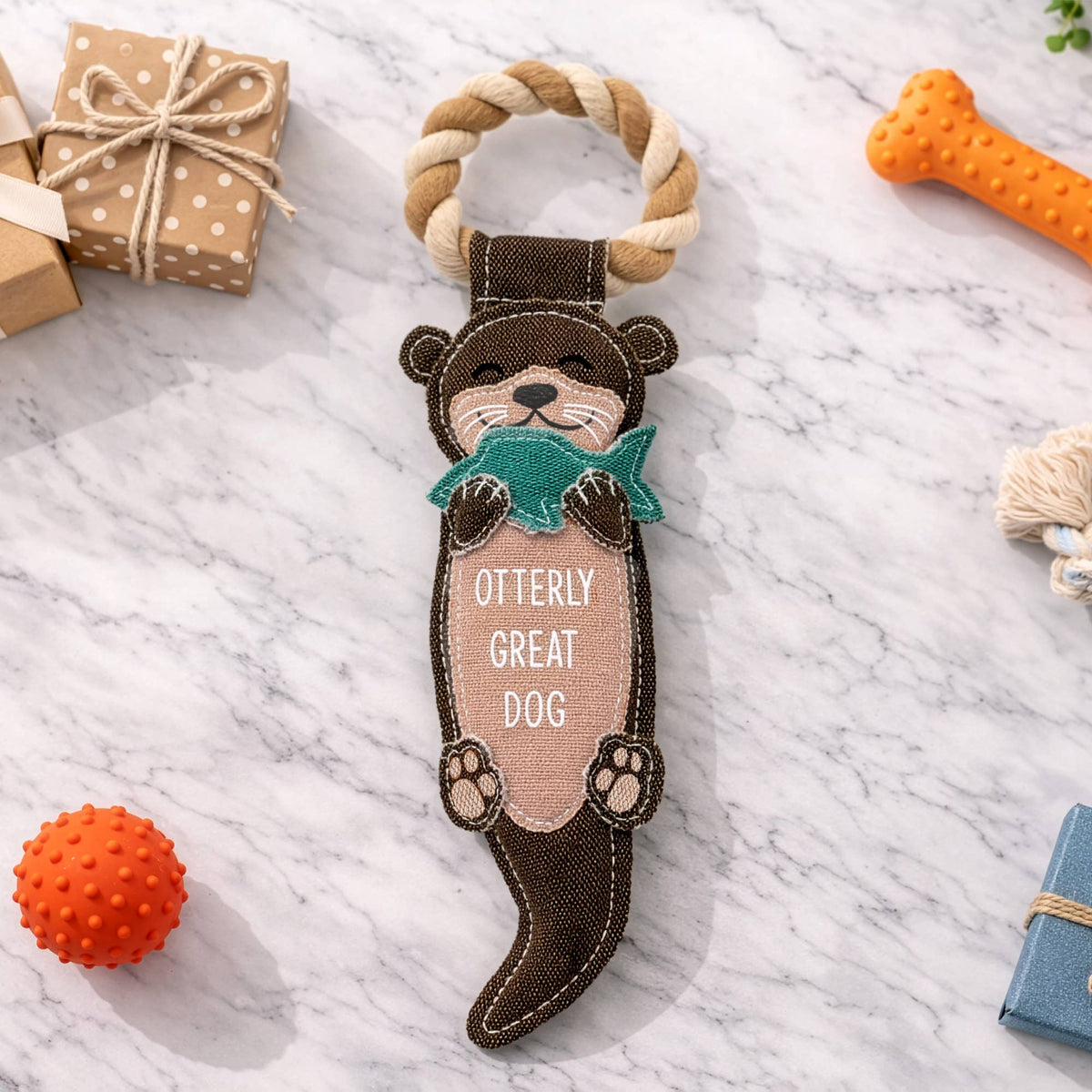 Otterly Great - 14.75" Dog Toy on Rope