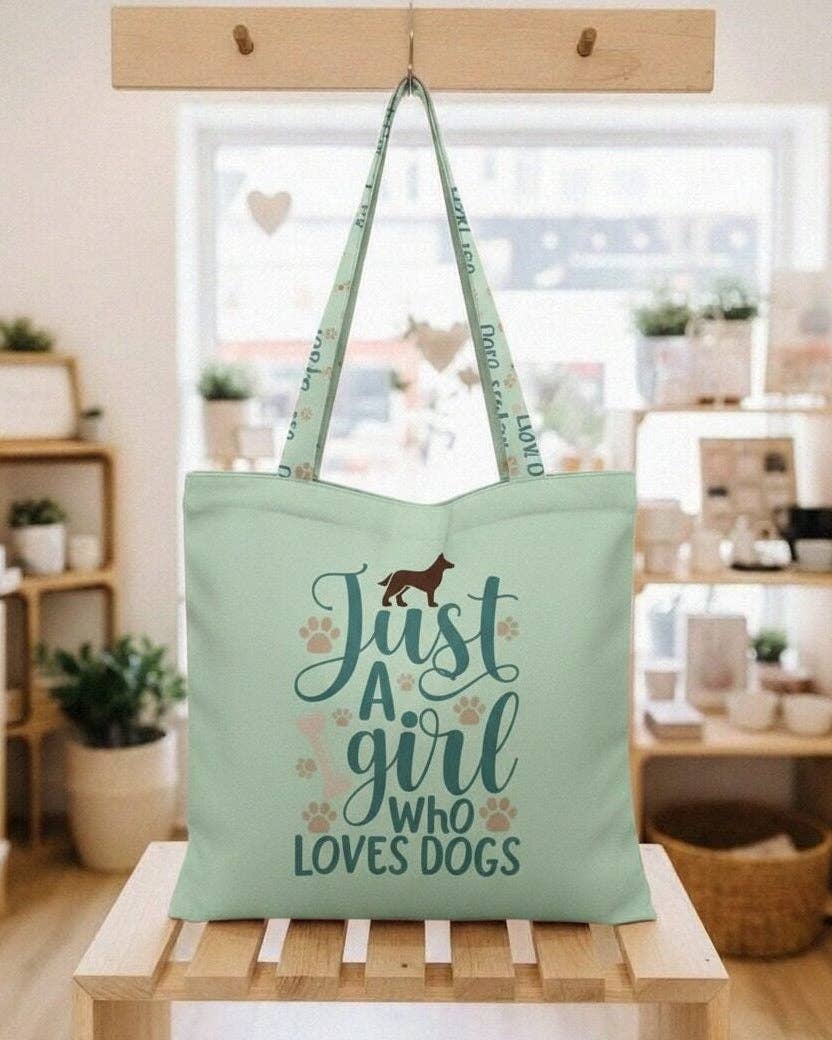 JCFB0302 "Just A Girl Who Loves Dogs" Tote Bag